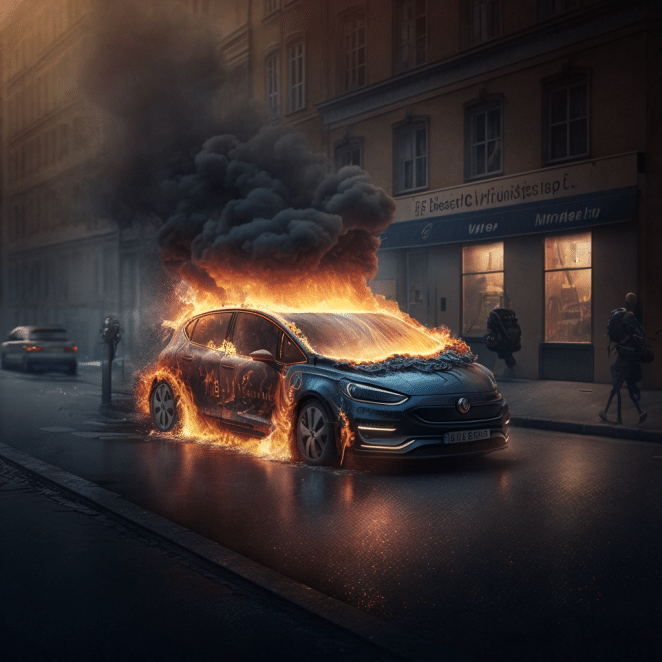 Electric cars catching fire