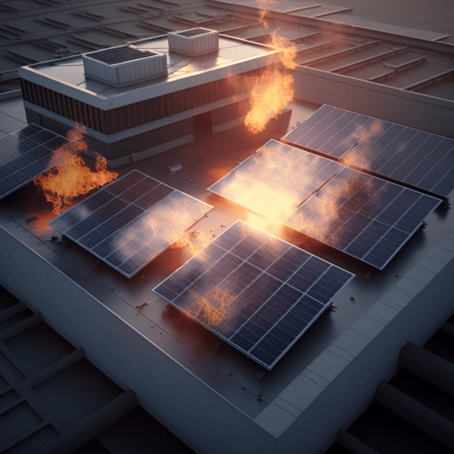 solar panels fire on the shopping center
